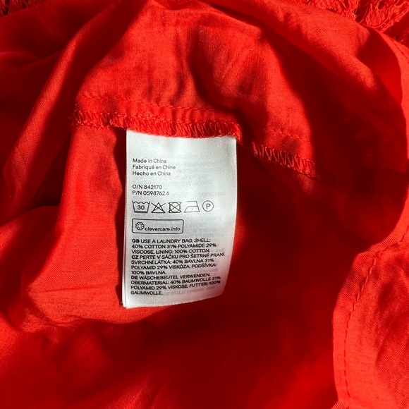 H&M orange lace asymmetric dress sz 10 - Picture 10 of 12